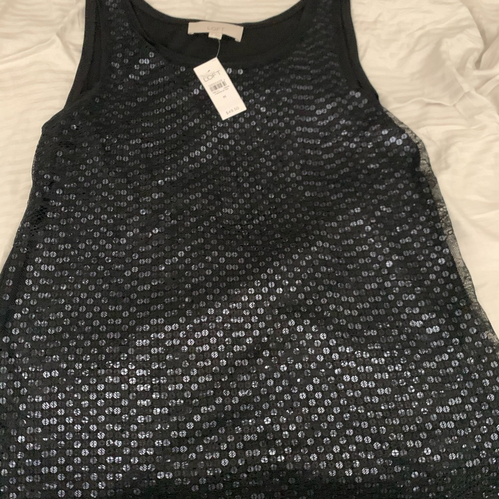 Black sequin tank top